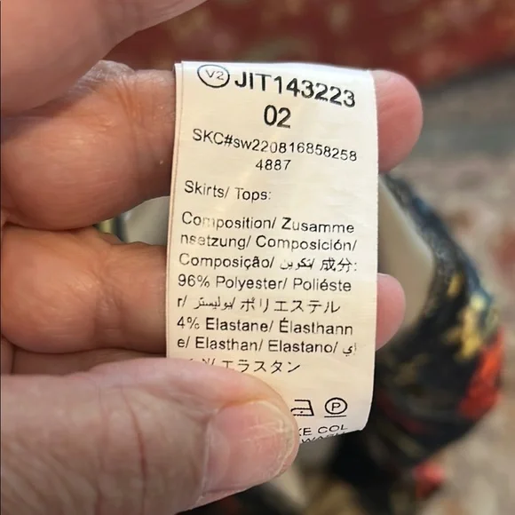 Floral Black and Red Women's Skirt - Picture 7 of 9